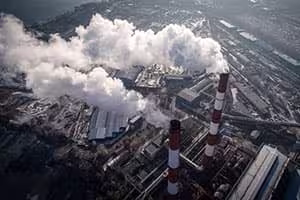 Industrial smoke stacks